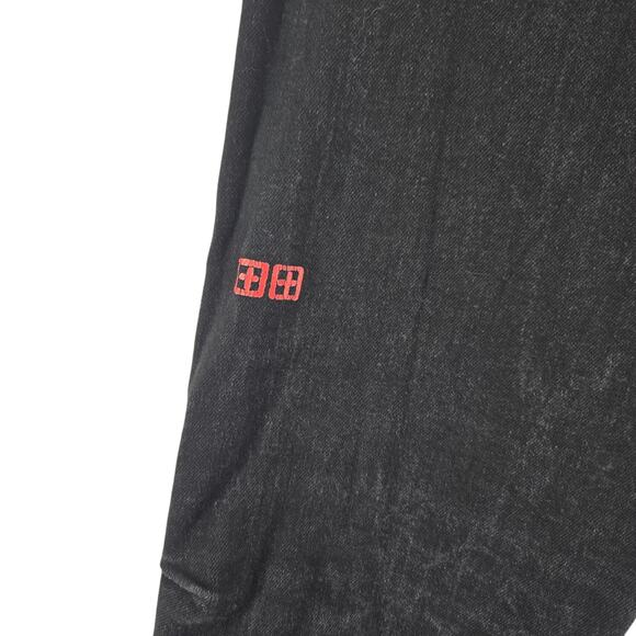 Ksubi Jeans Black Slim Mens 33 Embroidered Red + Signs Streetwear Stretch Skinny - Picture 3 of 13